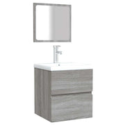 Armario de baño con espejo madera contrachapada gris Sonoma V7533 Vetonek