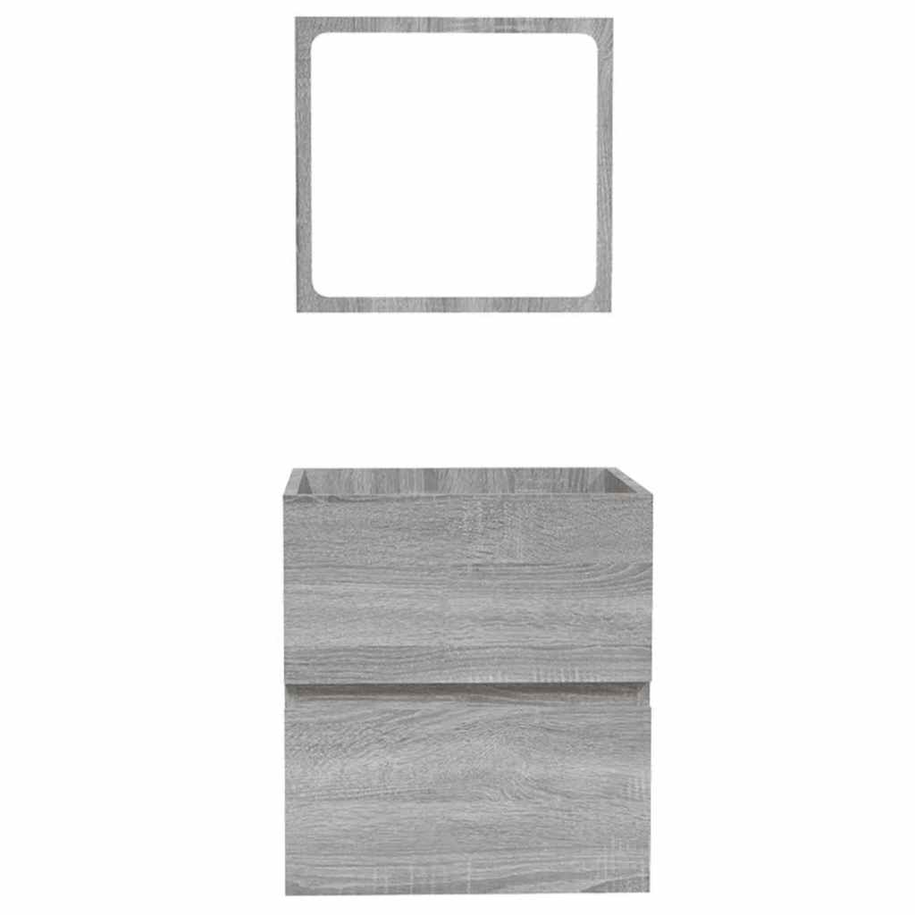 Armario de baño con espejo madera contrachapada gris Sonoma V7533 Vetonek