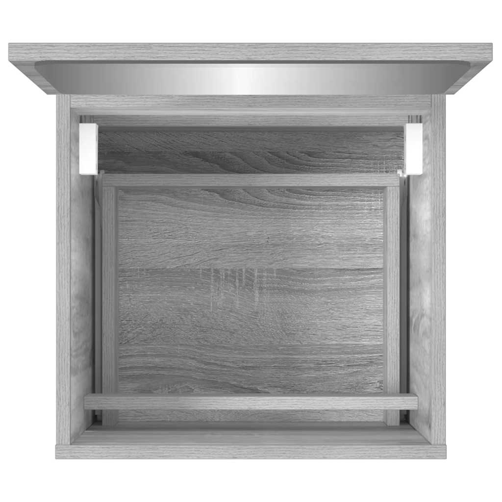 Armario de baño con espejo madera contrachapada gris Sonoma V7533 Vetonek