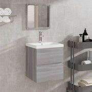 Armario de baño con espejo madera contrachapada gris Sonoma V7533 Vetonek