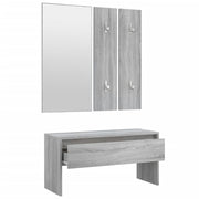 Set di mobili da ingresso in compensato grigio Sonoma v7595 - Vetonek