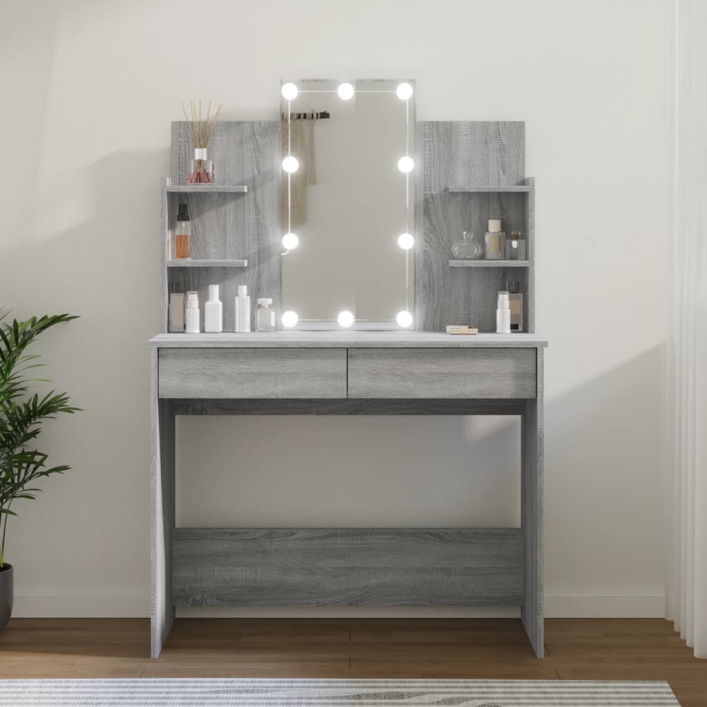 Cômoda led de Sonoma cinza 96x40x142 cm