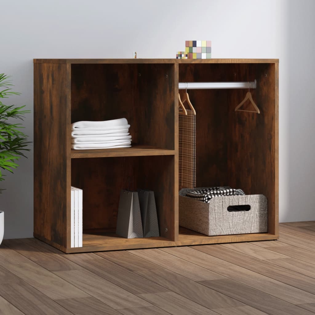 Vetonek Mueble vestidor madera contrachapada roble ahumado 80x40x65 cm