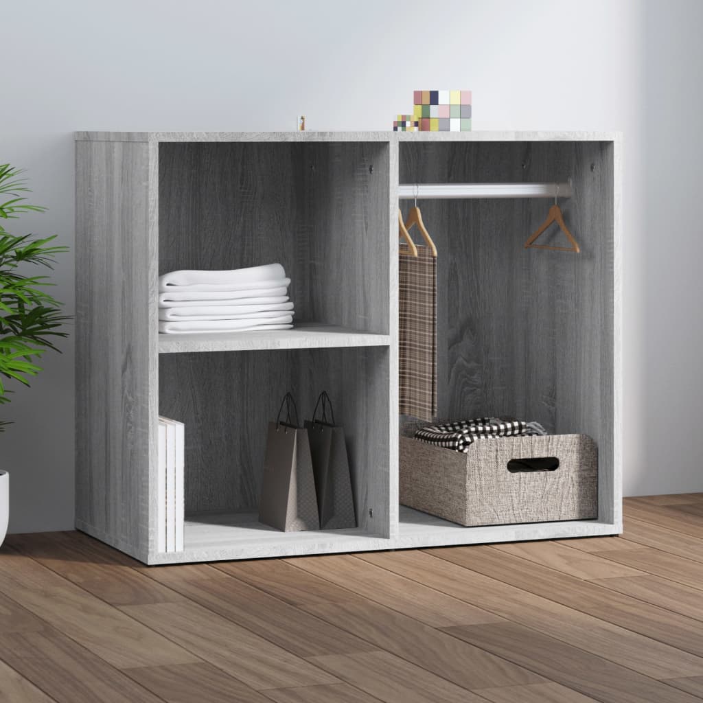 Vetonek Mueble vestidor madera contrachapada gris Sonoma 80x40x65 cm