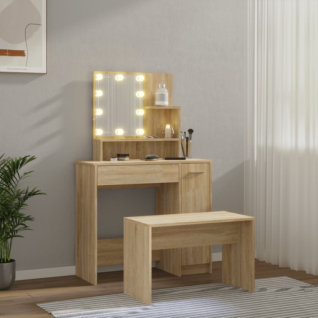 DESSORE JOURER AVEC LED WOOD OAK SONOMA