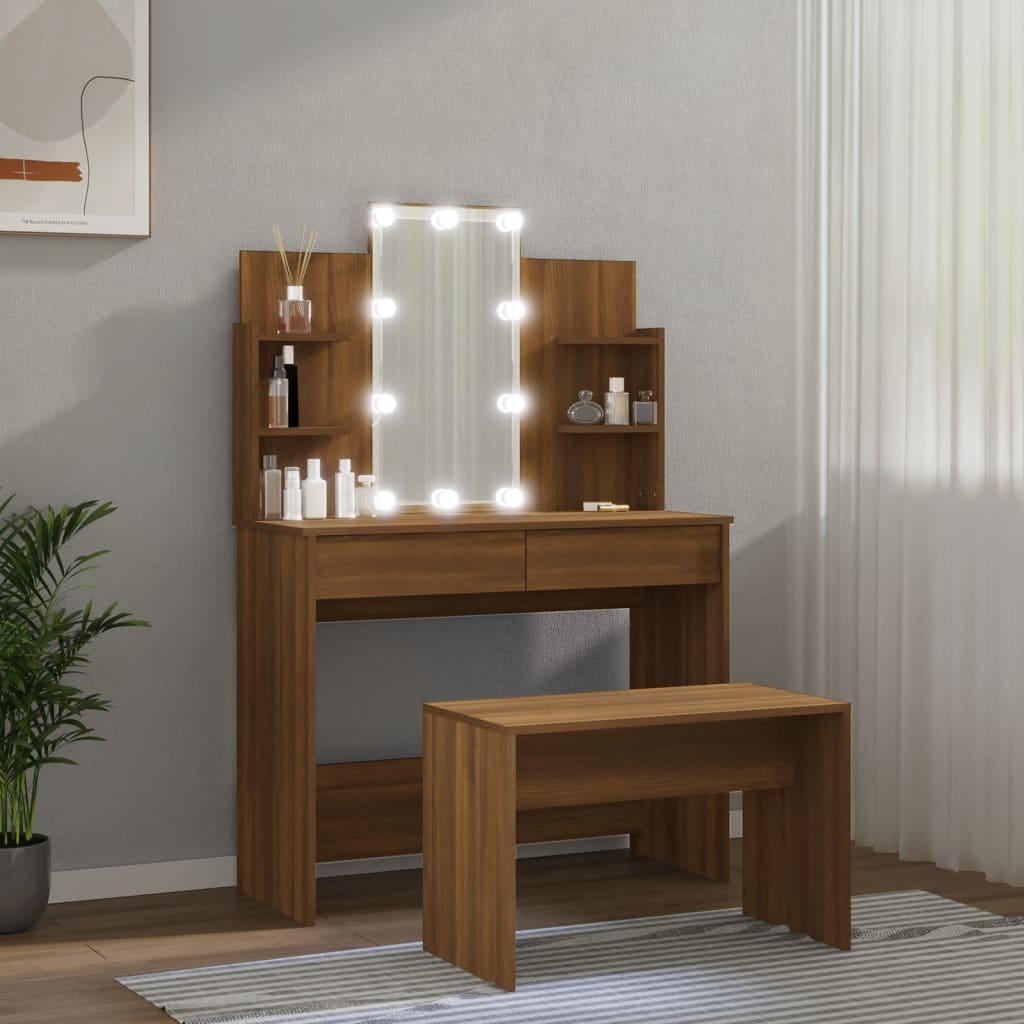 Dresser play with brown oak wood LED