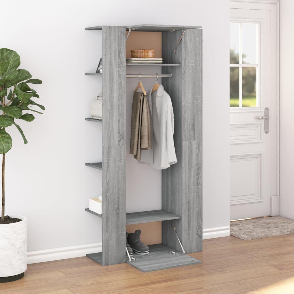 Vetonek Mueble de recibidor 2 uds madera contrachapada gris Sonoma