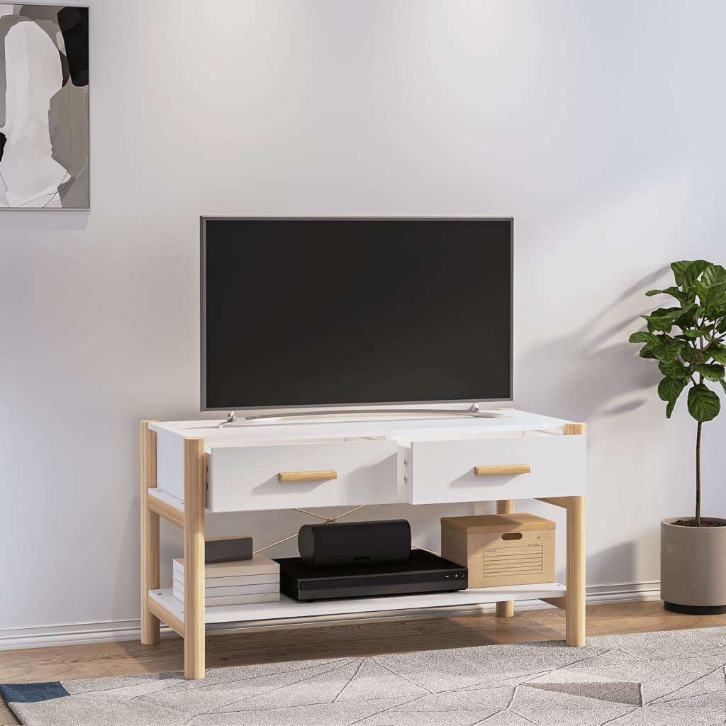 White wood tv furniture 82x38x45 cm