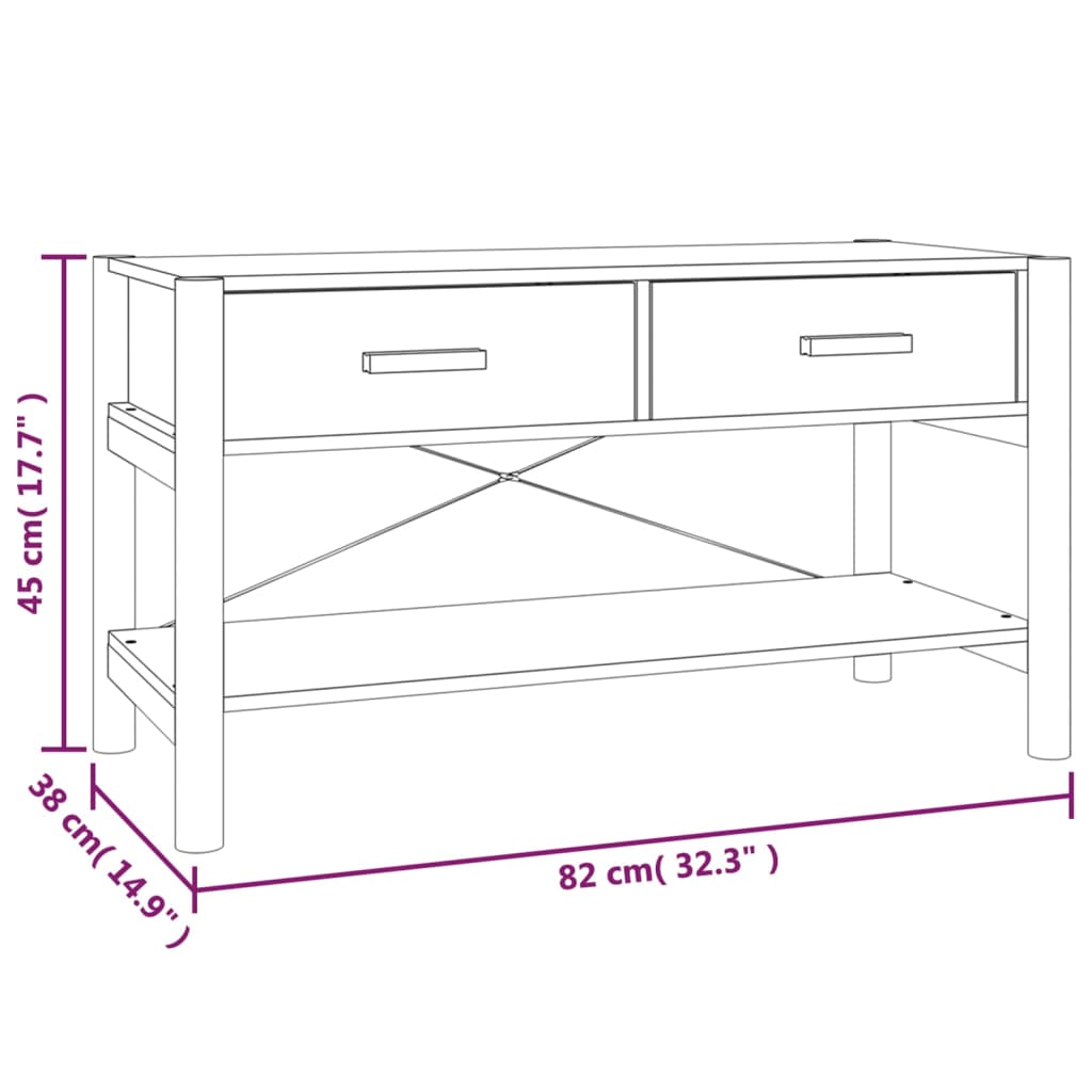 Mueble para TV madera contrachapada negro 82x38x45 cm