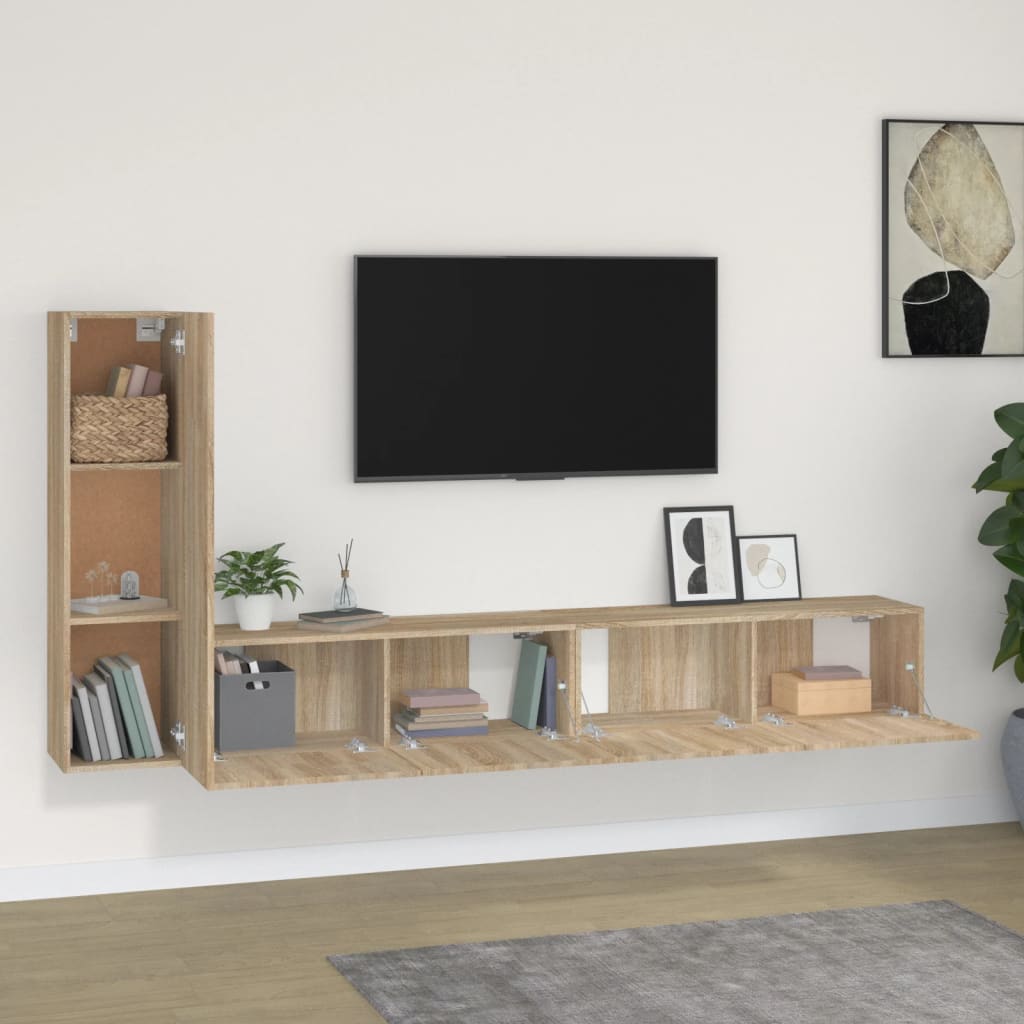 Furniture set for TV 3 pcs wood oak nexus