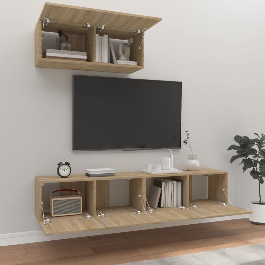 Furniture set for TV 3 pcs wood oak nexus