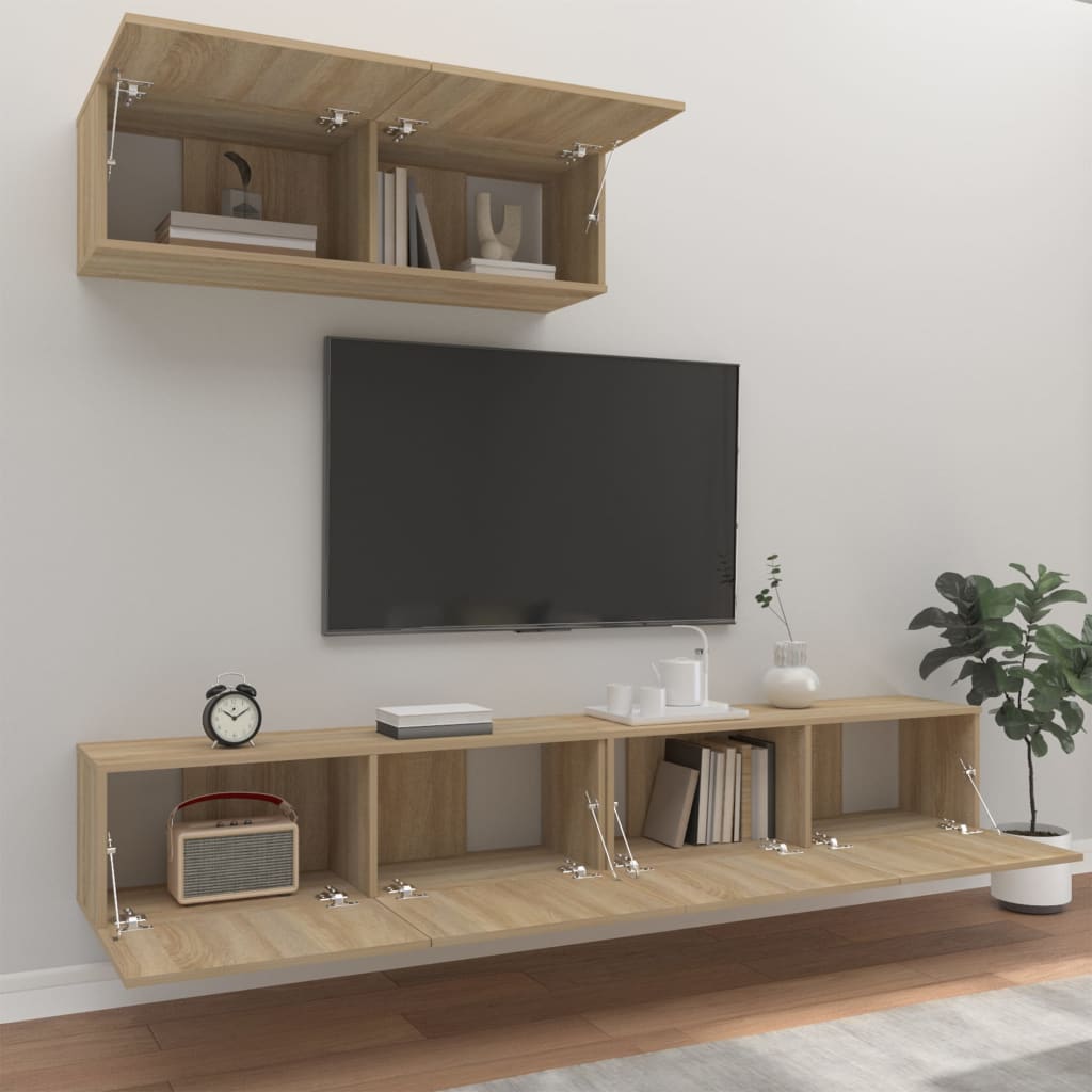 Furniture set for TV 3 pcs wood oak nexus