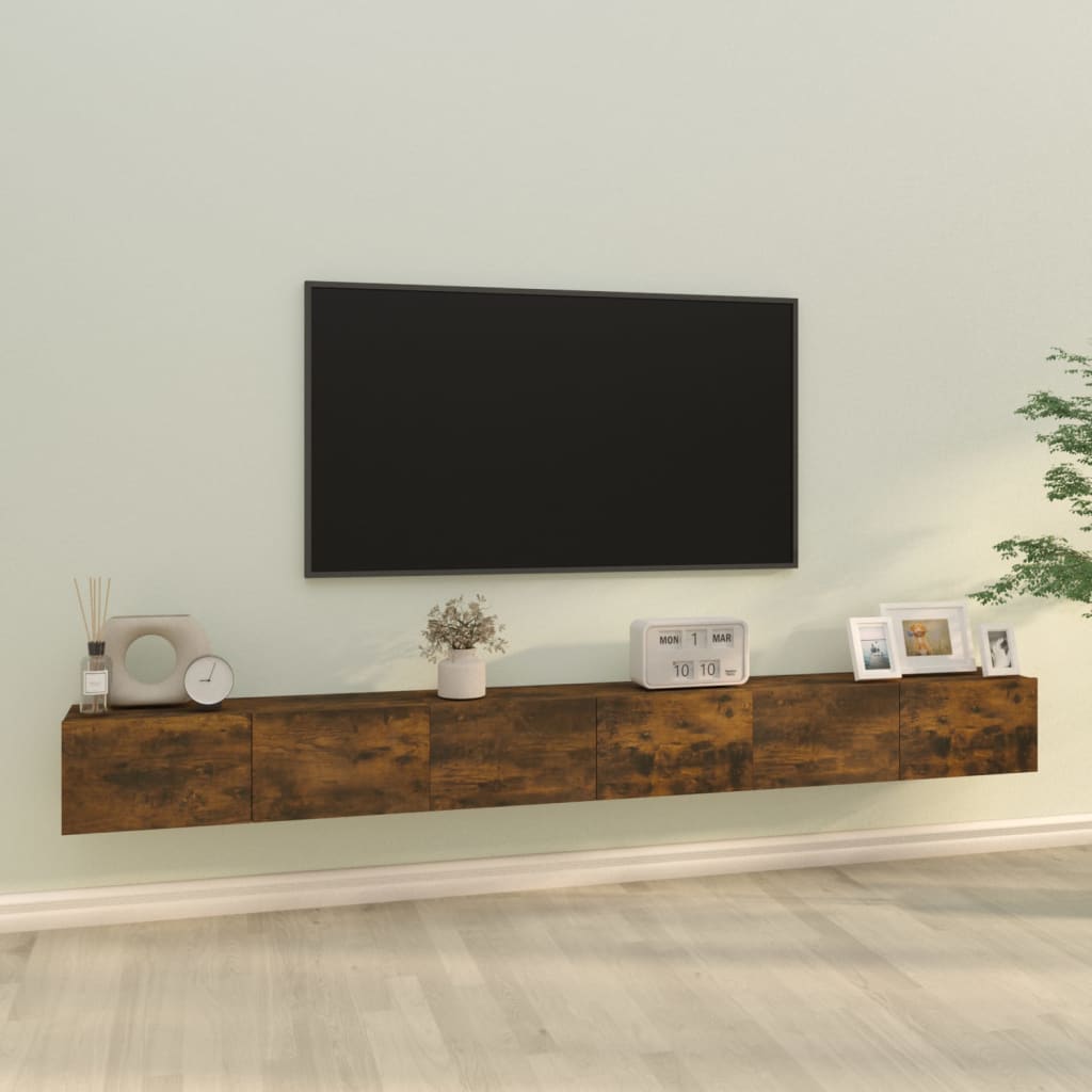 Vetonek Set de muebles de TV 3 pzas madera contrachapada roble ahumado