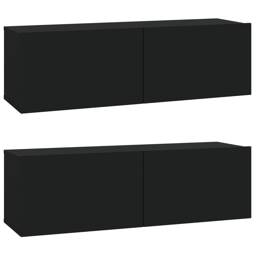 Set de muebles para TV 6 piezas madera negro