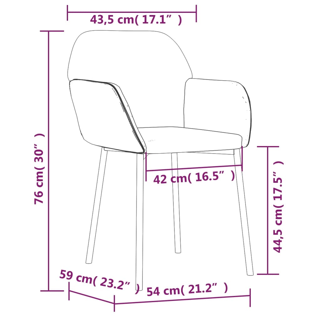 Sillas de comedor 2 unidades terciopelo gris claro vidaXL