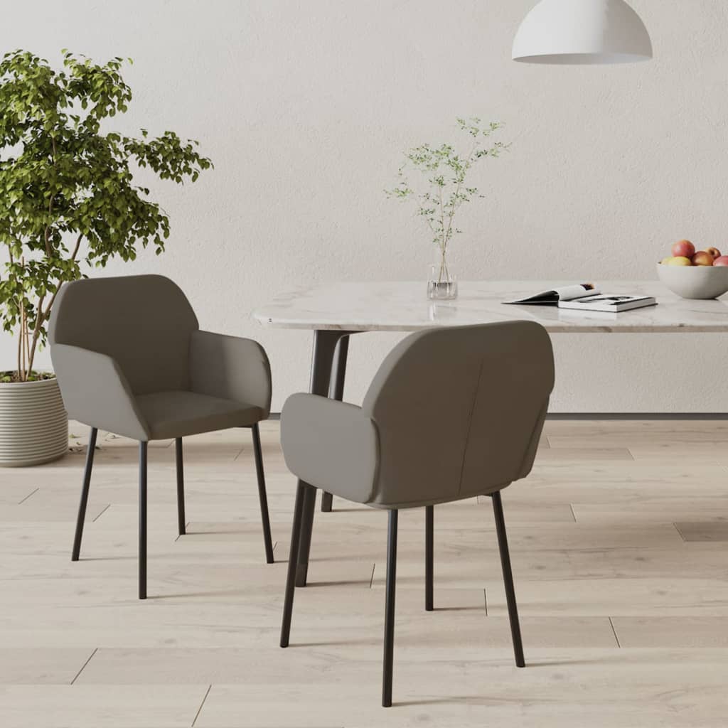 Vetonek Sillas de comedor 2 unidades terciopelo gris oscuro