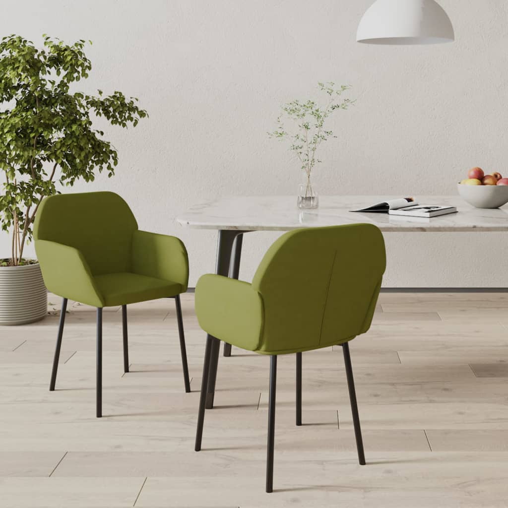 Vetonek Sillas de comedor 2 unidades terciopelo verde claro