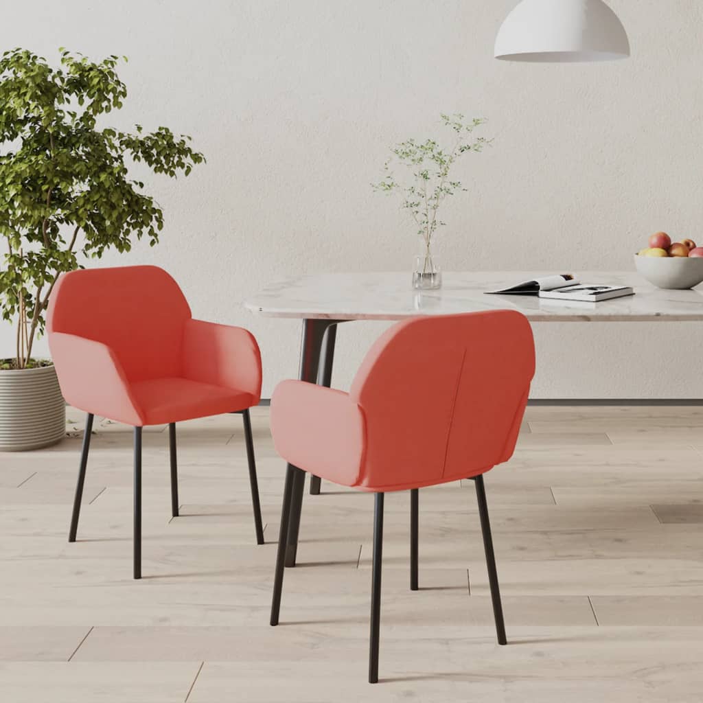 Vetonek Sillas de comedor 2 unidades terciopelo rosa