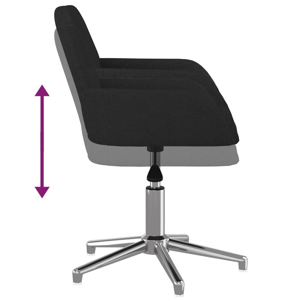 Silla de oficina giratoria de tela negra vidaXL