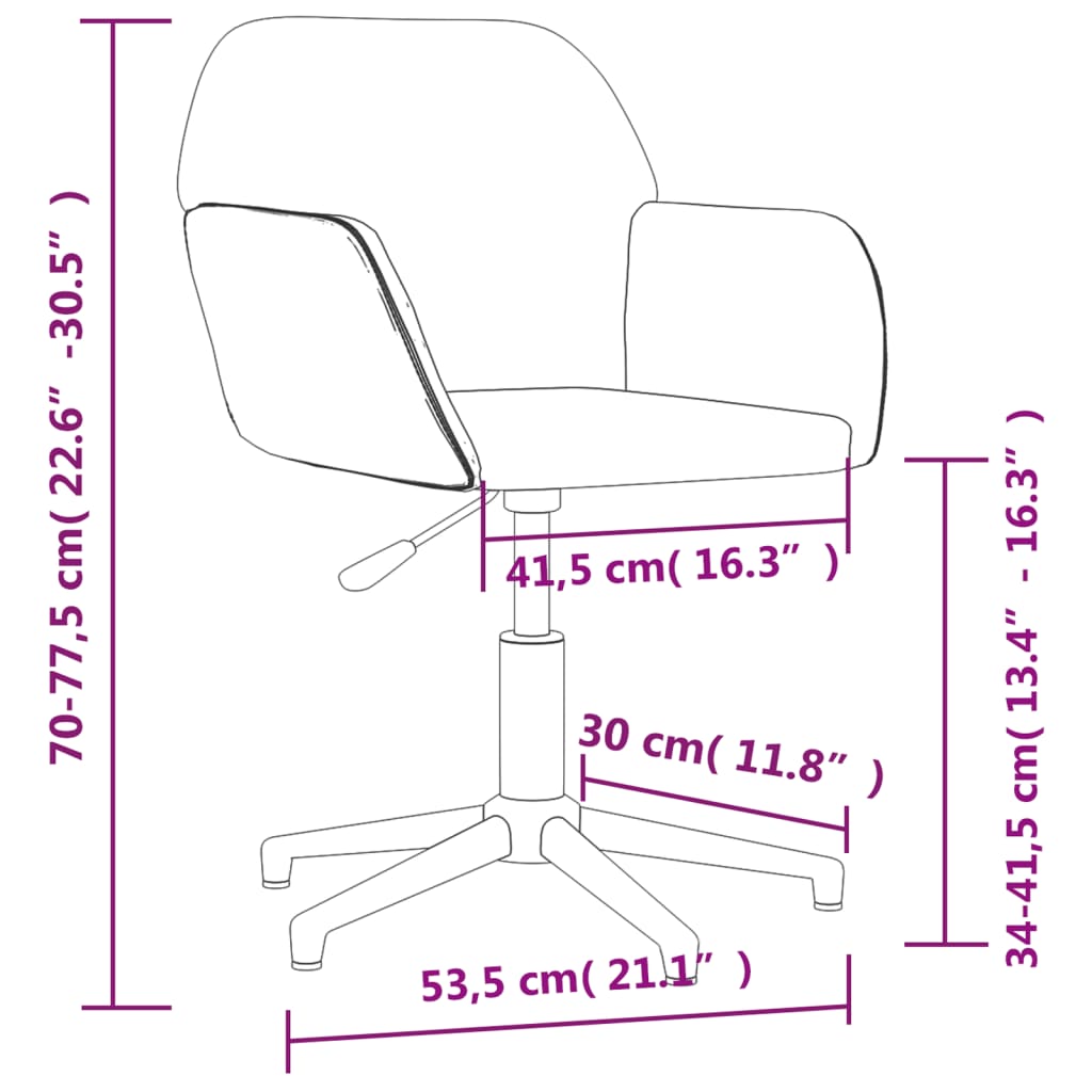 Silla de oficina giratoria de tela negra vidaXL