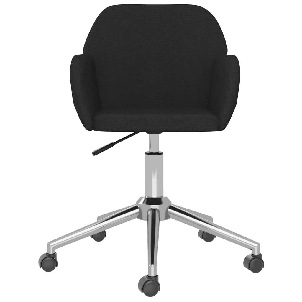 Silla de oficina giratoria de tela negra vidaXL