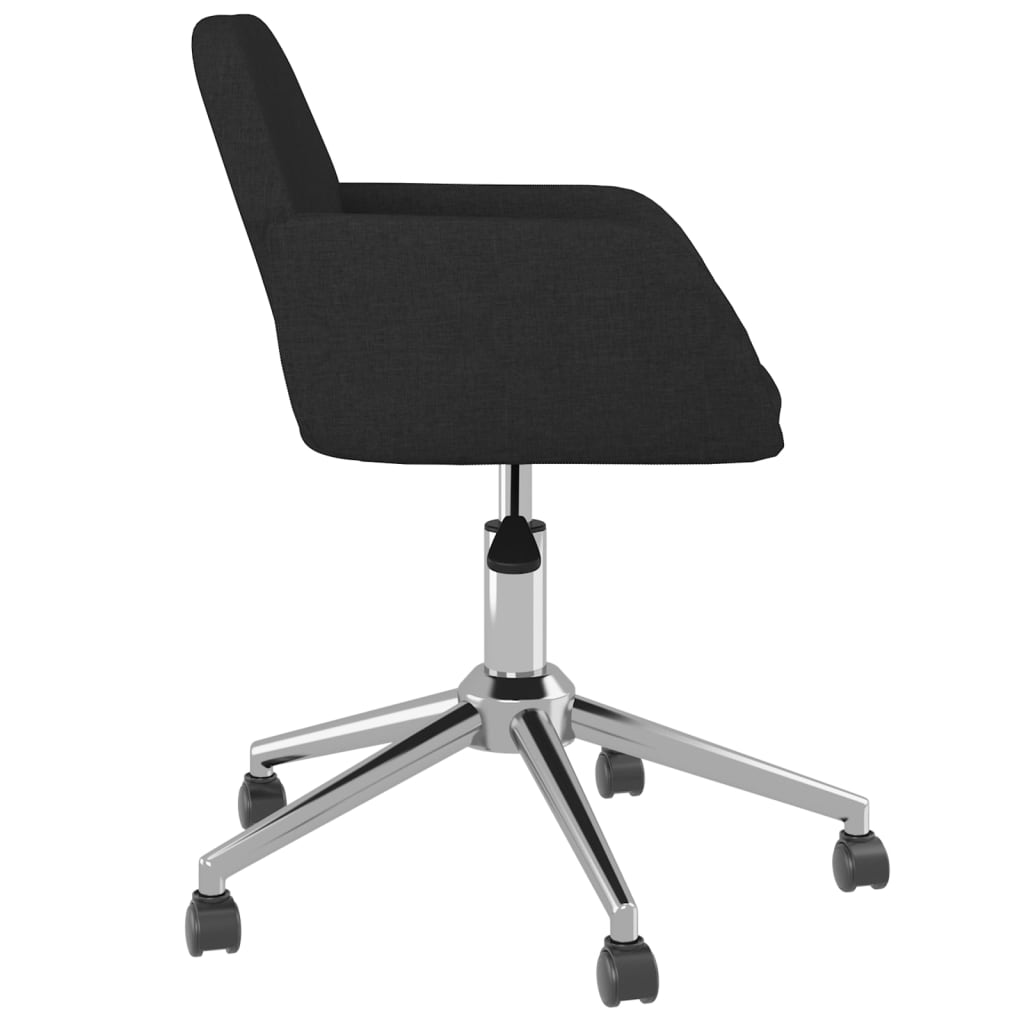 Silla de oficina giratoria de tela negra vidaXL