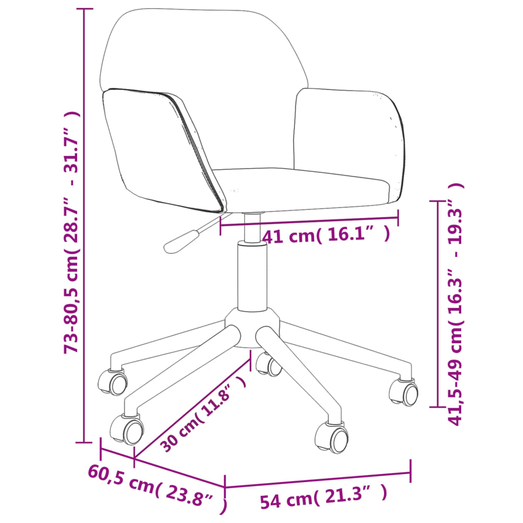 Silla de oficina giratoria de tela negra vidaXL