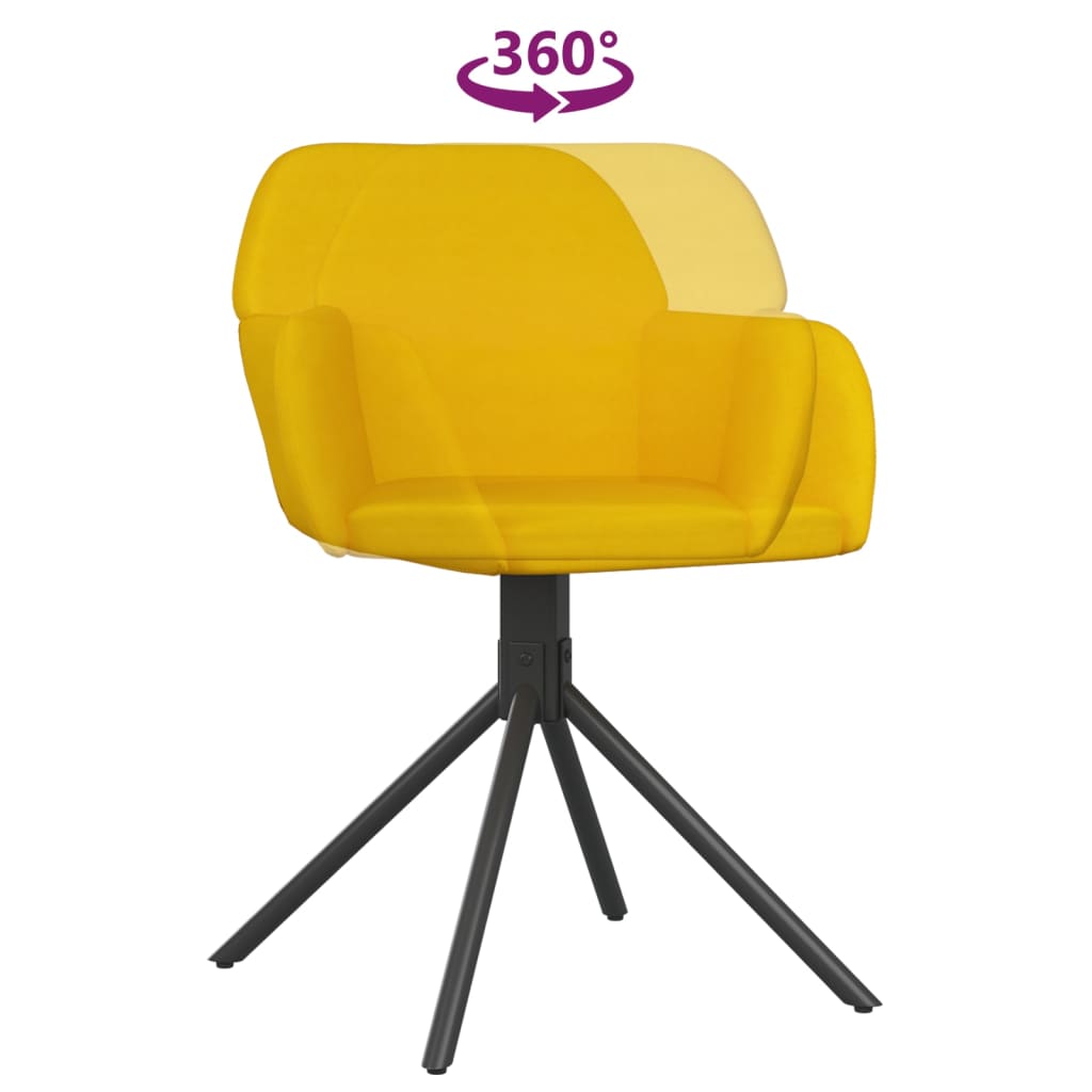 Sillas de comedor giratorias 2 uds terciopelo amarillo V8559 Vetonek