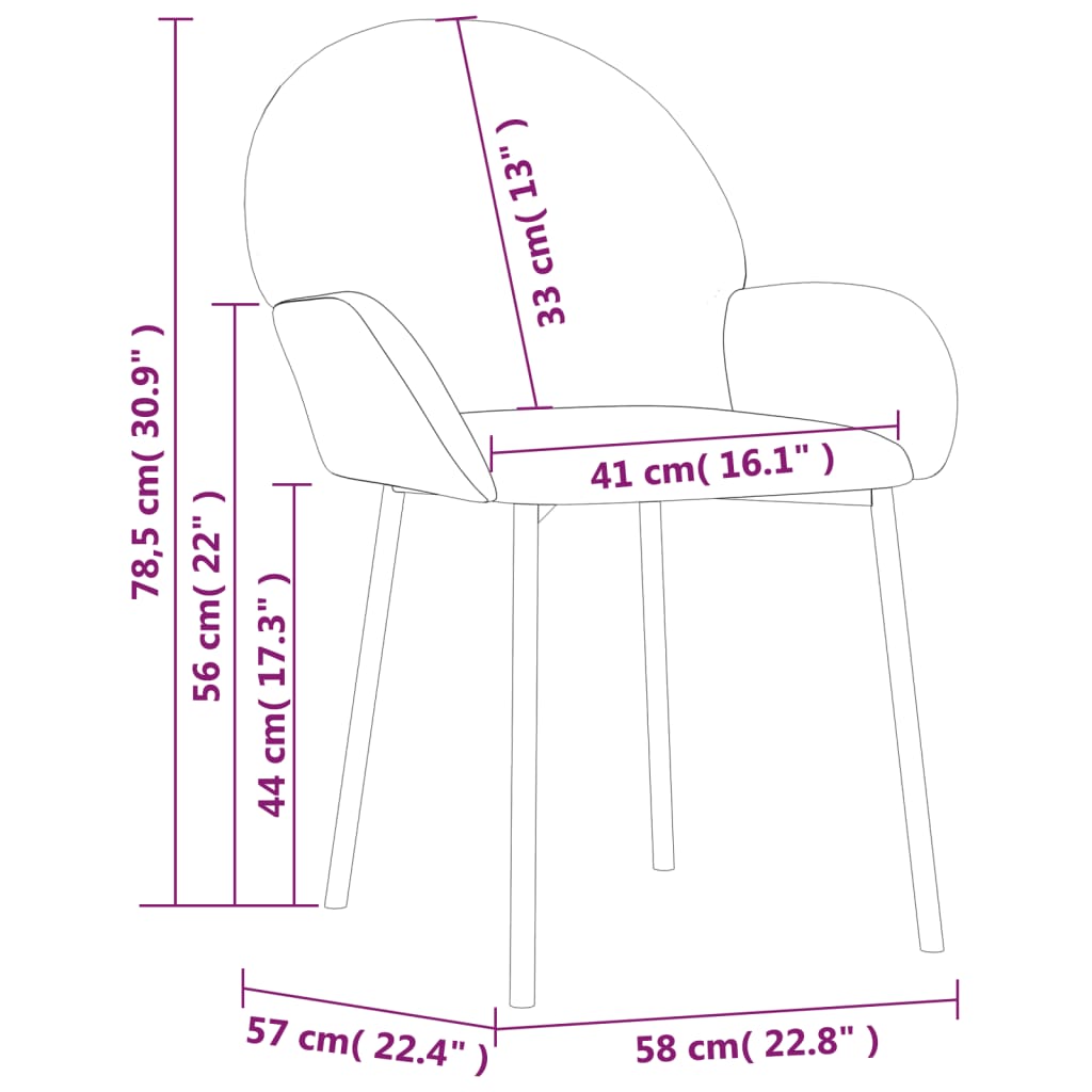 Sillas de comedor 2 unidades cuero sintético crema vidaXL