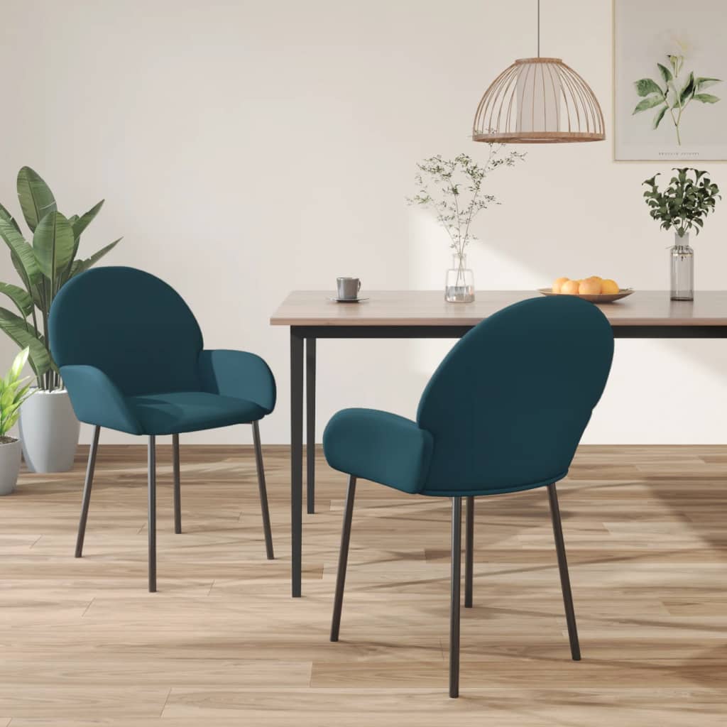 Vetonek Sillas de comedor 2 unidades terciopelo azul