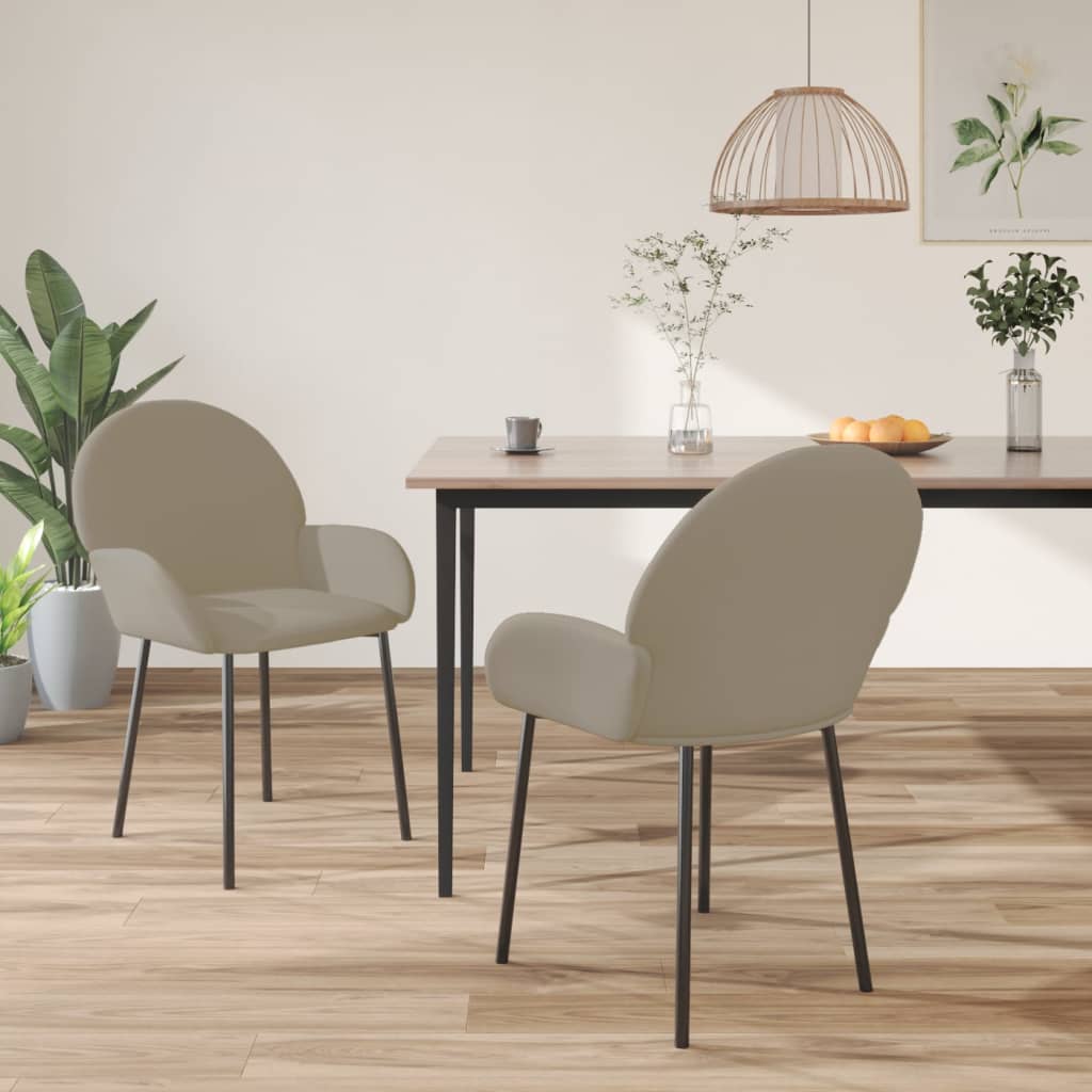 Vetonek Sillas de comedor 2 unidades terciopelo gris claro