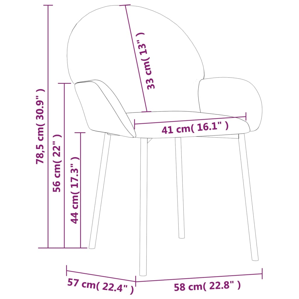 Sillas de comedor 2 unidades terciopelo negro vidaXL