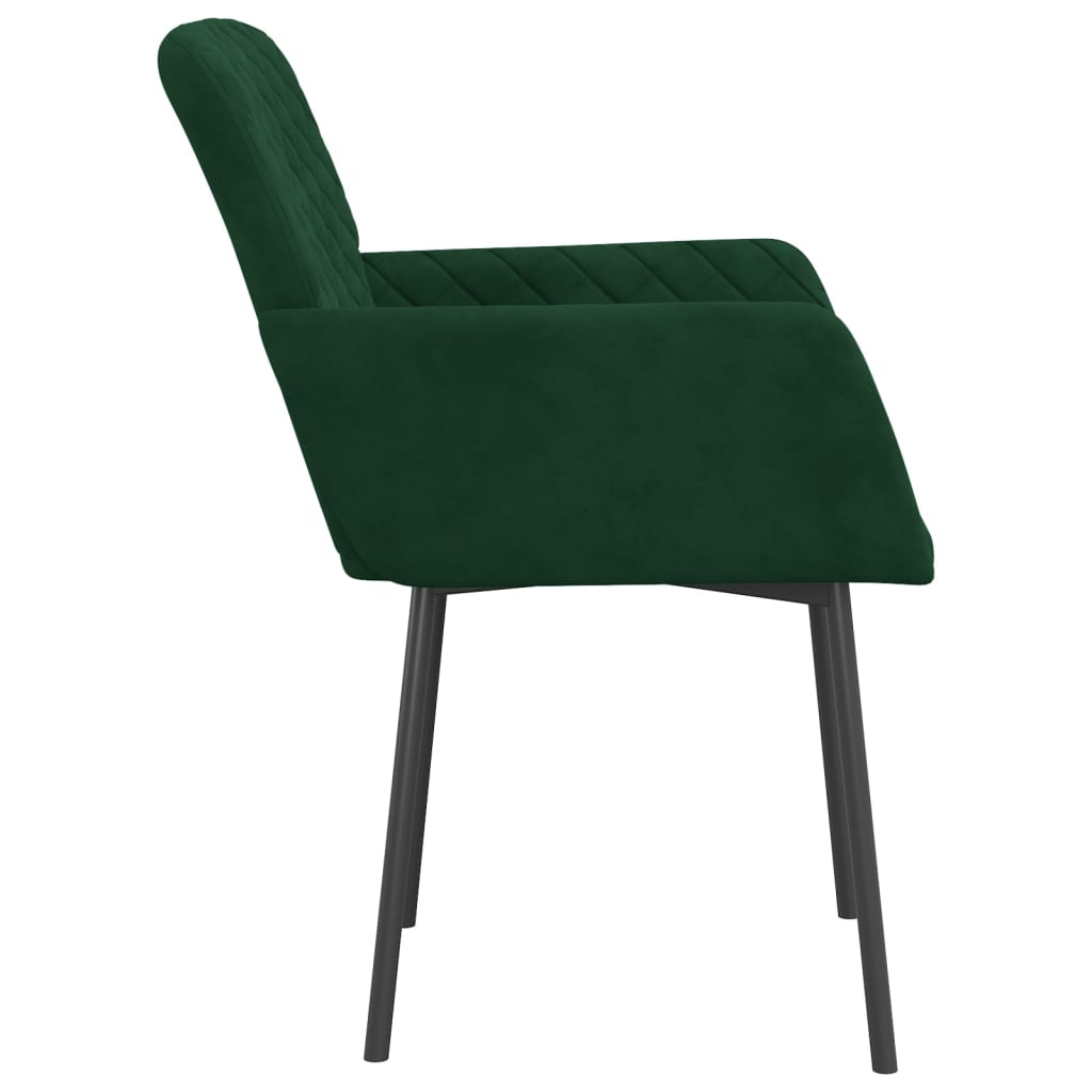 Sillas de comedor 2 unidades terciopelo verde oscuro vidaXL