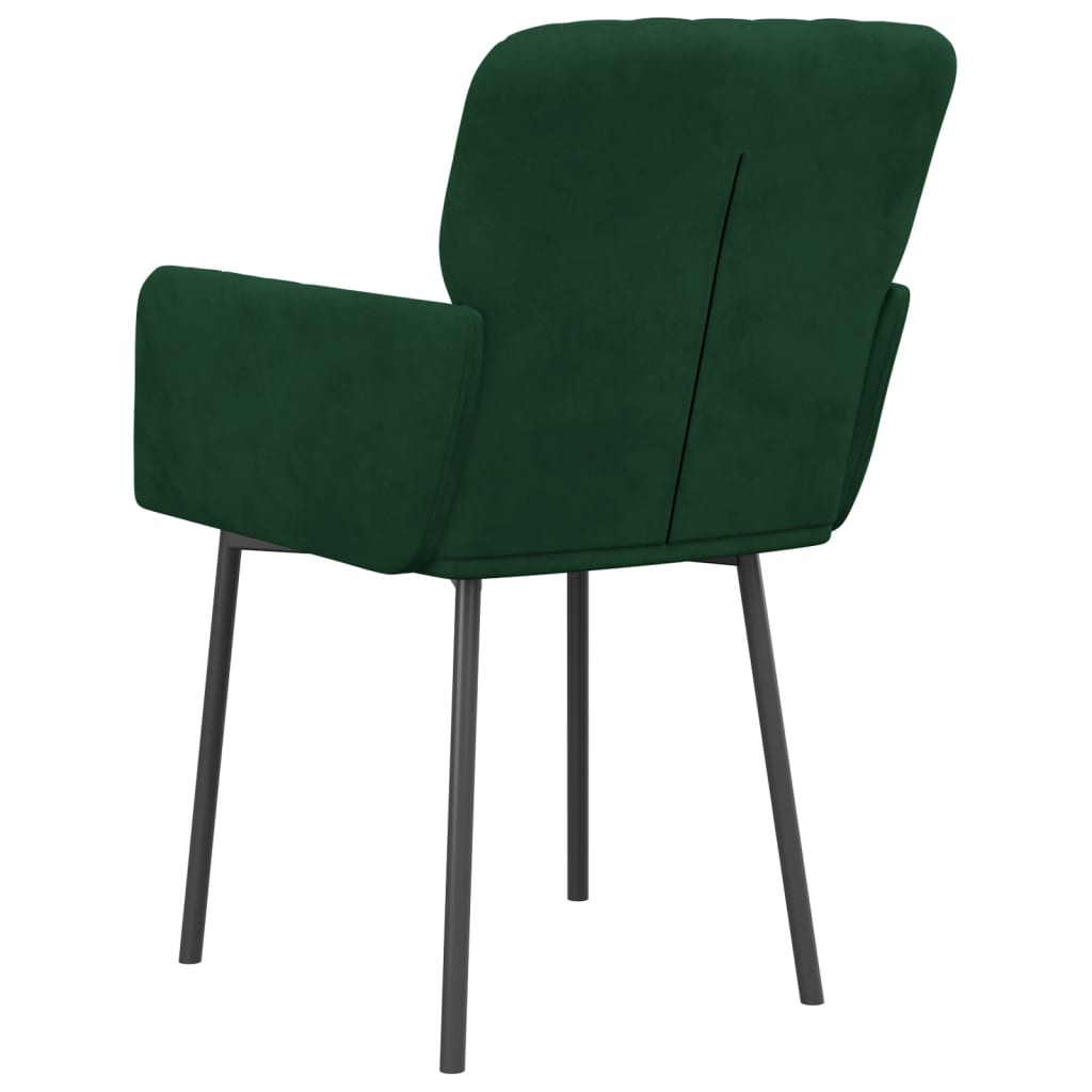 Sillas de comedor 2 unidades terciopelo verde oscuro vidaXL