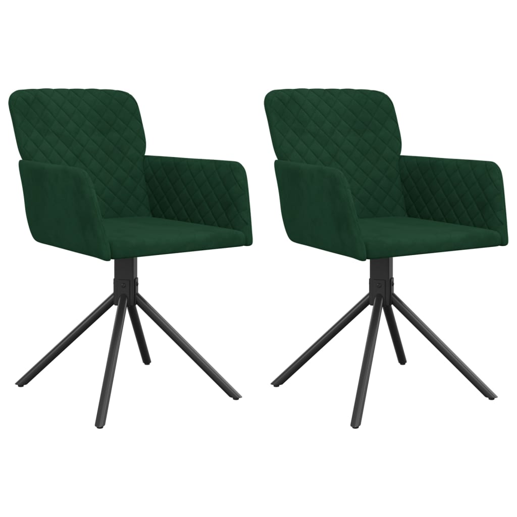 Sillas de comedor giratorias 2 unidades terciopelo verde oscuro V9006 Vetonek