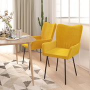 Sillas de comedor 2 unidades terciopelo amarillo V9136 Vetonek