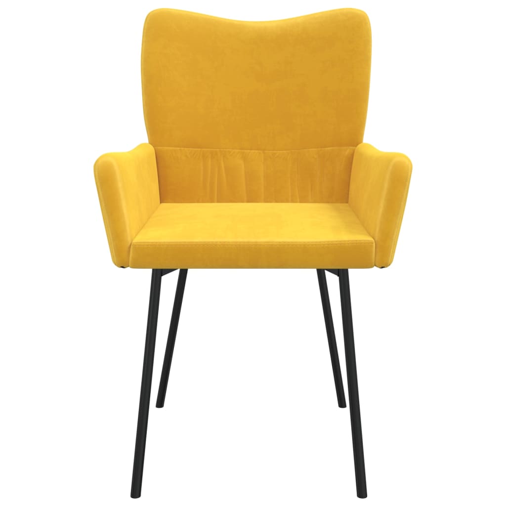Sillas de comedor 2 unidades terciopelo amarillo V9136 Vetonek