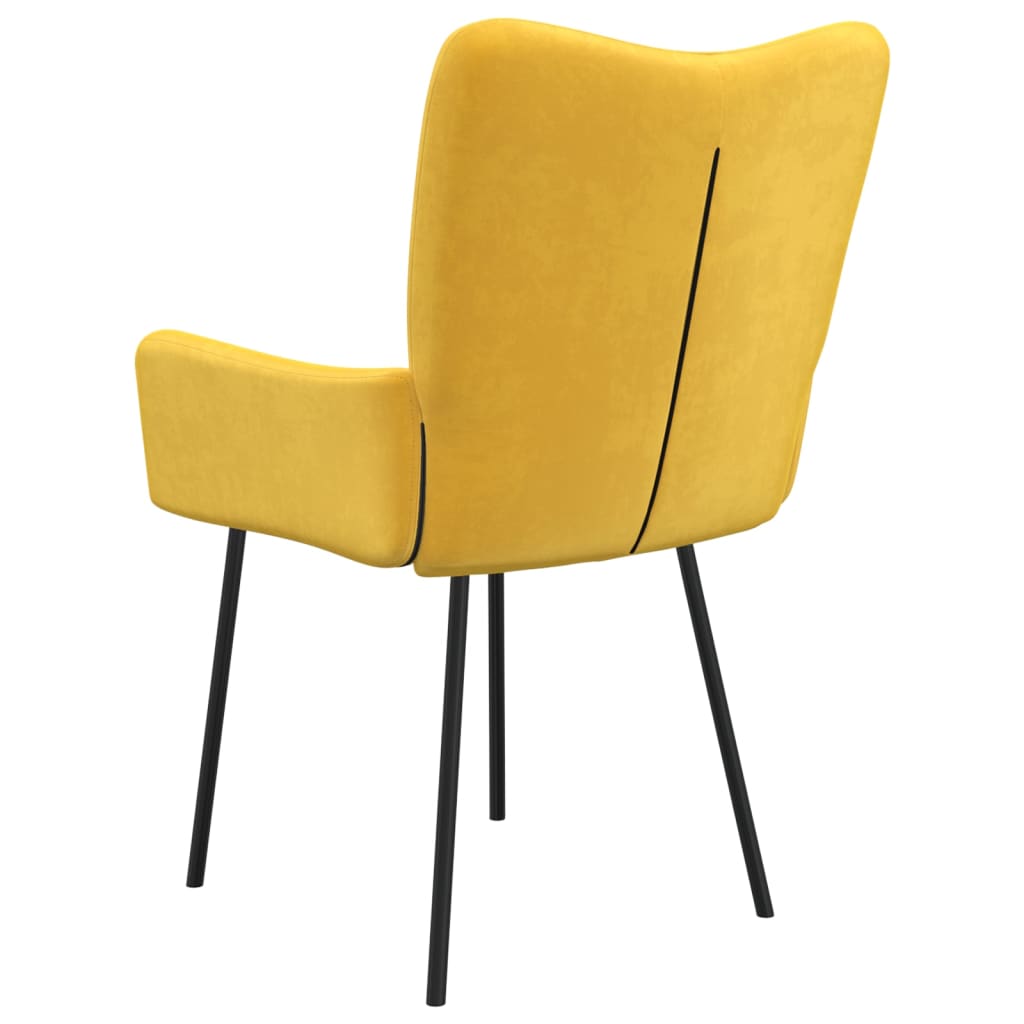 Sillas de comedor 2 unidades terciopelo amarillo V9136 Vetonek