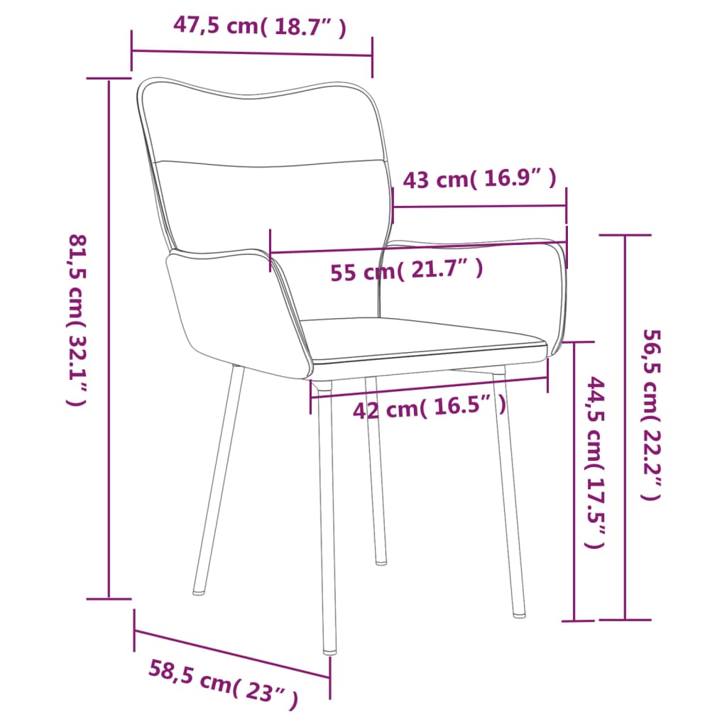 Sillas de comedor 2 unidades terciopelo rosa vidaXL