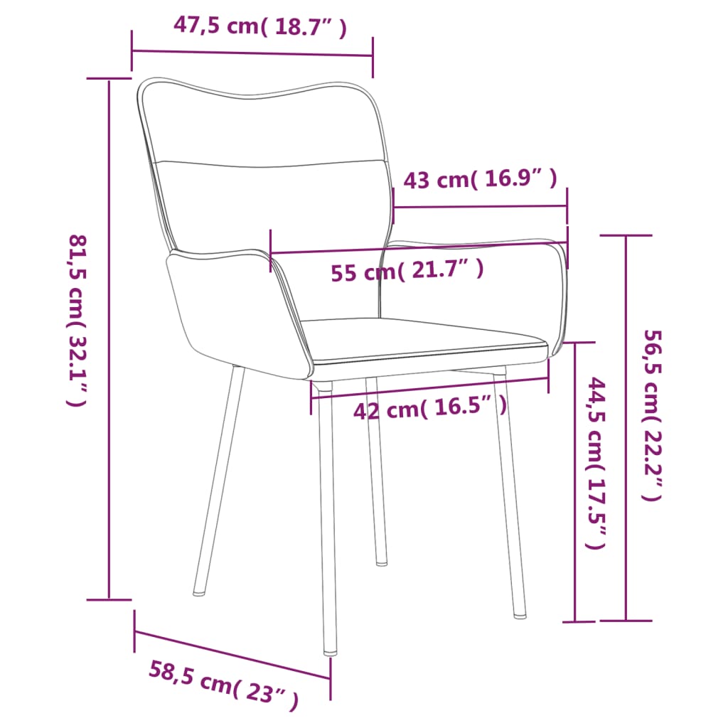 Sillas de comedor 2 unidades terciopelo negro vidaXL