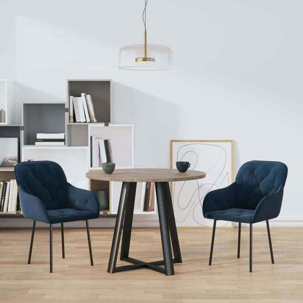 Vetonek Sillas de comedor 2 unidades terciopelo azul