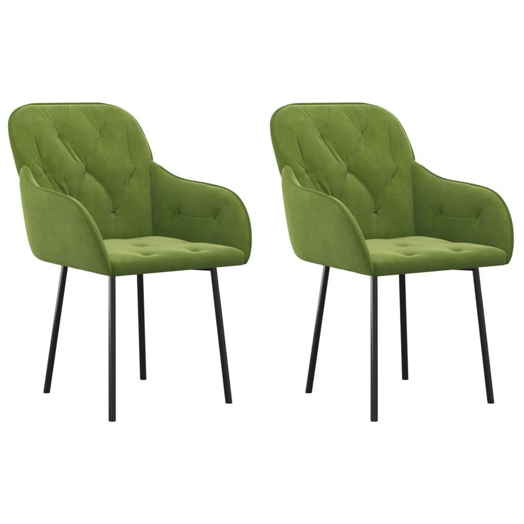 Sillas de comedor 2 unidades terciopelo verde claro V9563 Vetonek