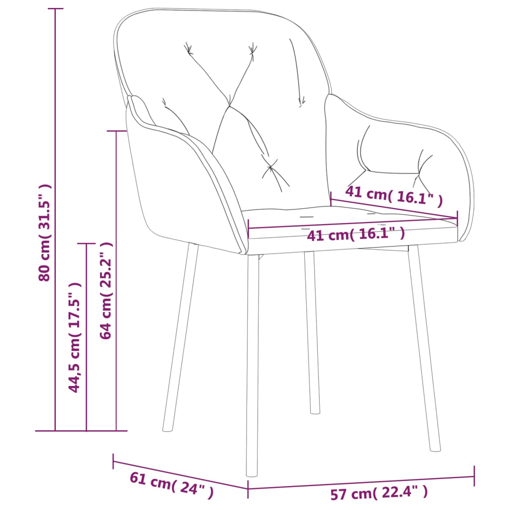 Sillas de comedor 2 unidades terciopelo negro vidaXL