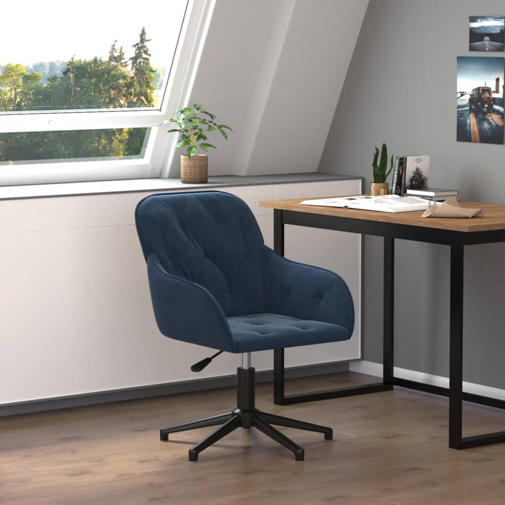 Vetonek Silla de oficina giratoria terciopelo azul