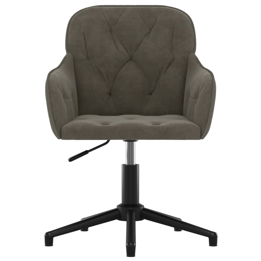 Dark gray velvet rotating office chair