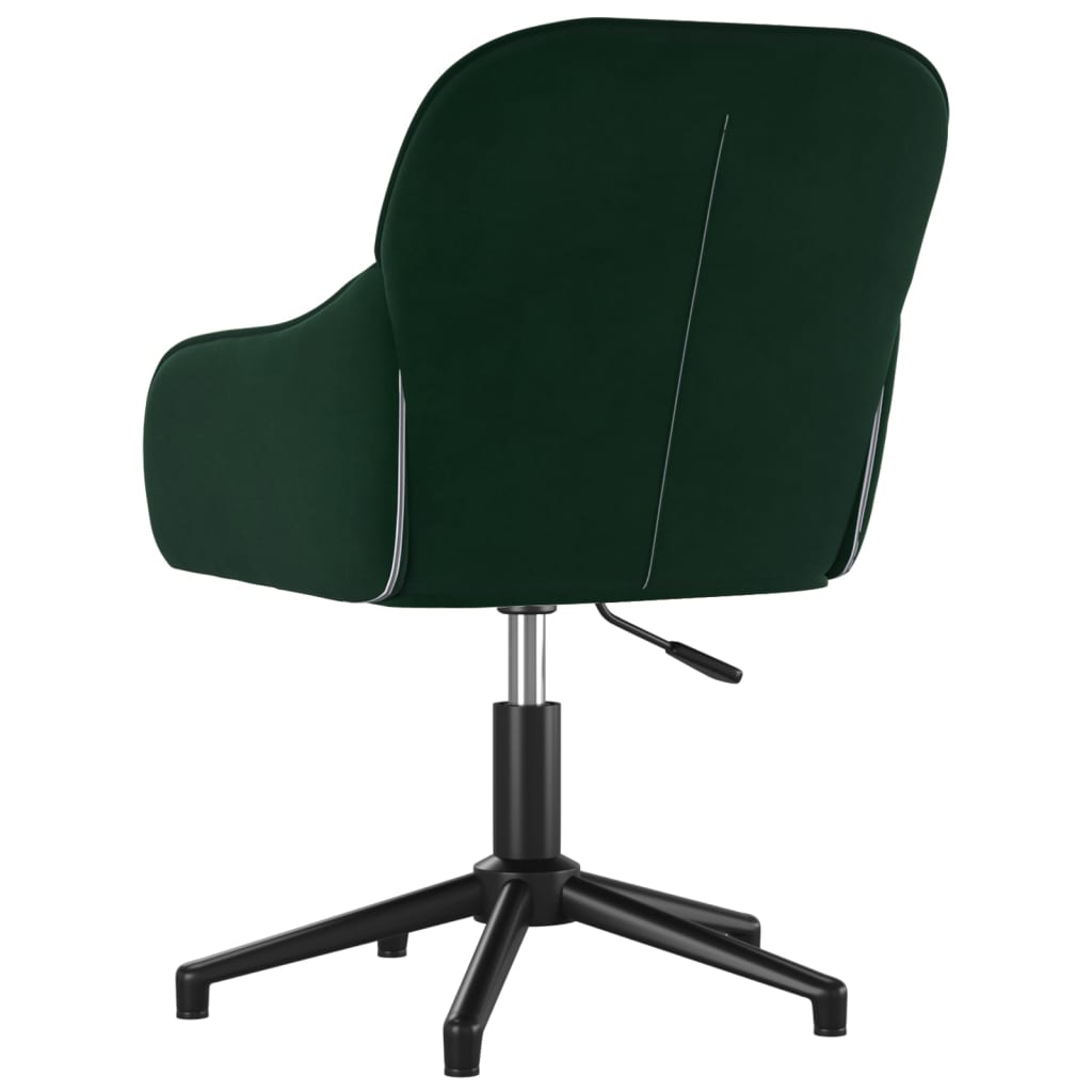 Silla de oficina giratoria de terciopelo verde oscuro vidaXL