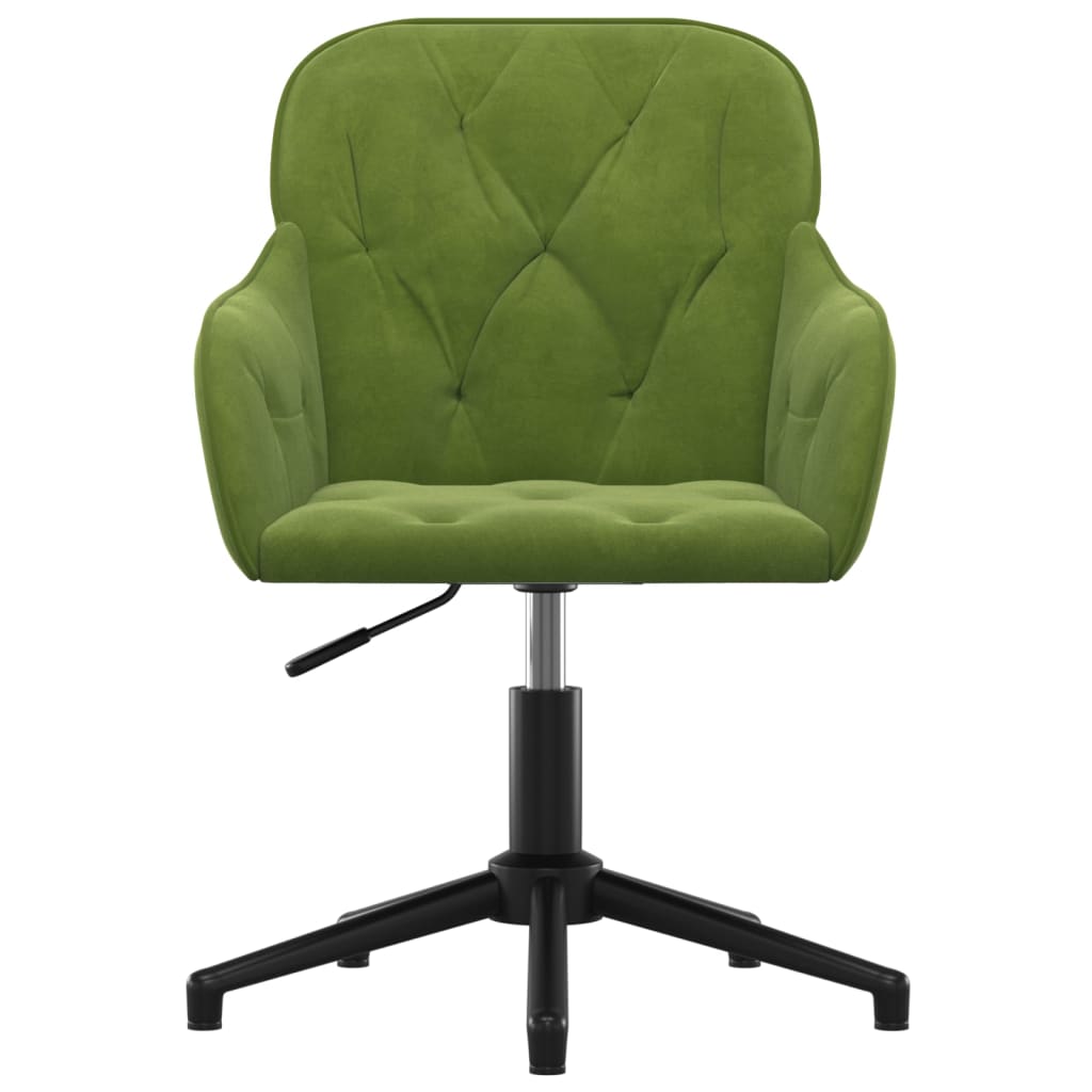 Silla de oficina giratoria de terciopelo verde claro