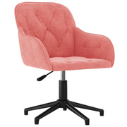 V9686 Chaise de bureau pivotante en velours rose Vetonek