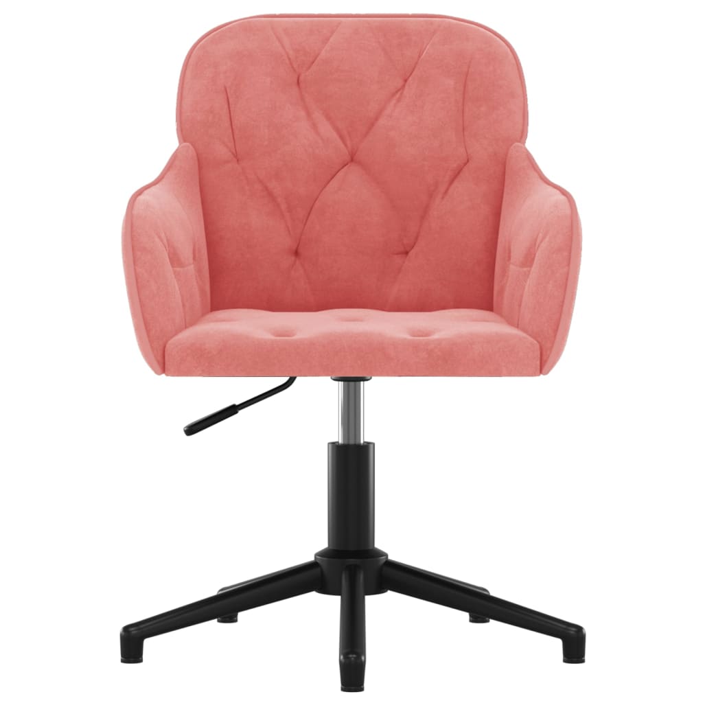 Silla de oficina giratoria de terciopelo rosa