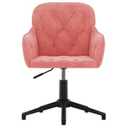 V9686 Chaise de bureau pivotante en velours rose Vetonek